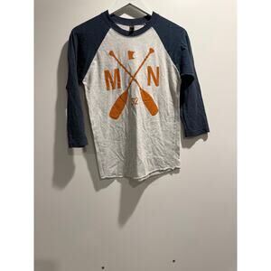 Minnesota Paddle Graphic Tee XS Baseball Shirt Lake Life Outdoors MN